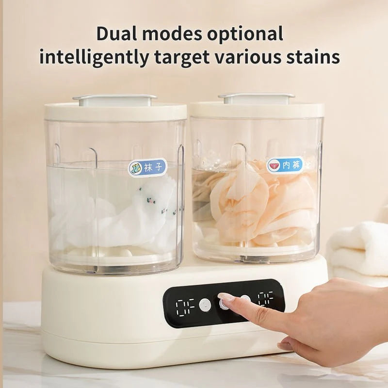 Double-Bucket Mini Washing Machine | Portable Twin Tub Washer & Spin Dryer for Home, Dorm & Travel