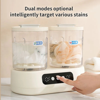 Double-Bucket Mini Washing Machine | Portable Twin Tub Washer & Spin Dryer for Home, Dorm & Travel
