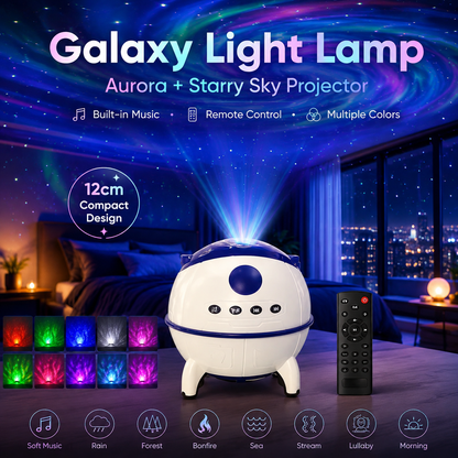 Galaxy Light Lamp | LED Star Projector Night Light with Aurora & Nebula Effects