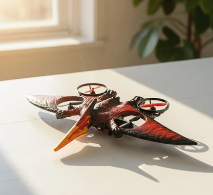 Pterosaur Warplane Flying Dino Drone | RC Dinosaur Aircraft with Gliding Flight & Rechargeable Remote Control Toy