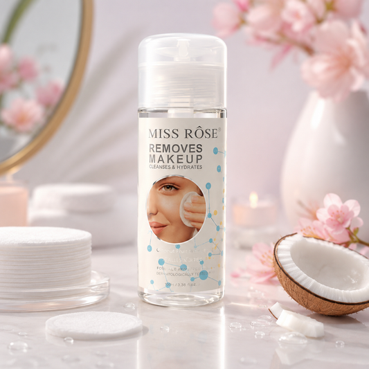 Miss Rose Makeup Remover | Gentle Waterproof Makeup Remover for Face, Eyes & Lips | Hydrating Cleansing Formula