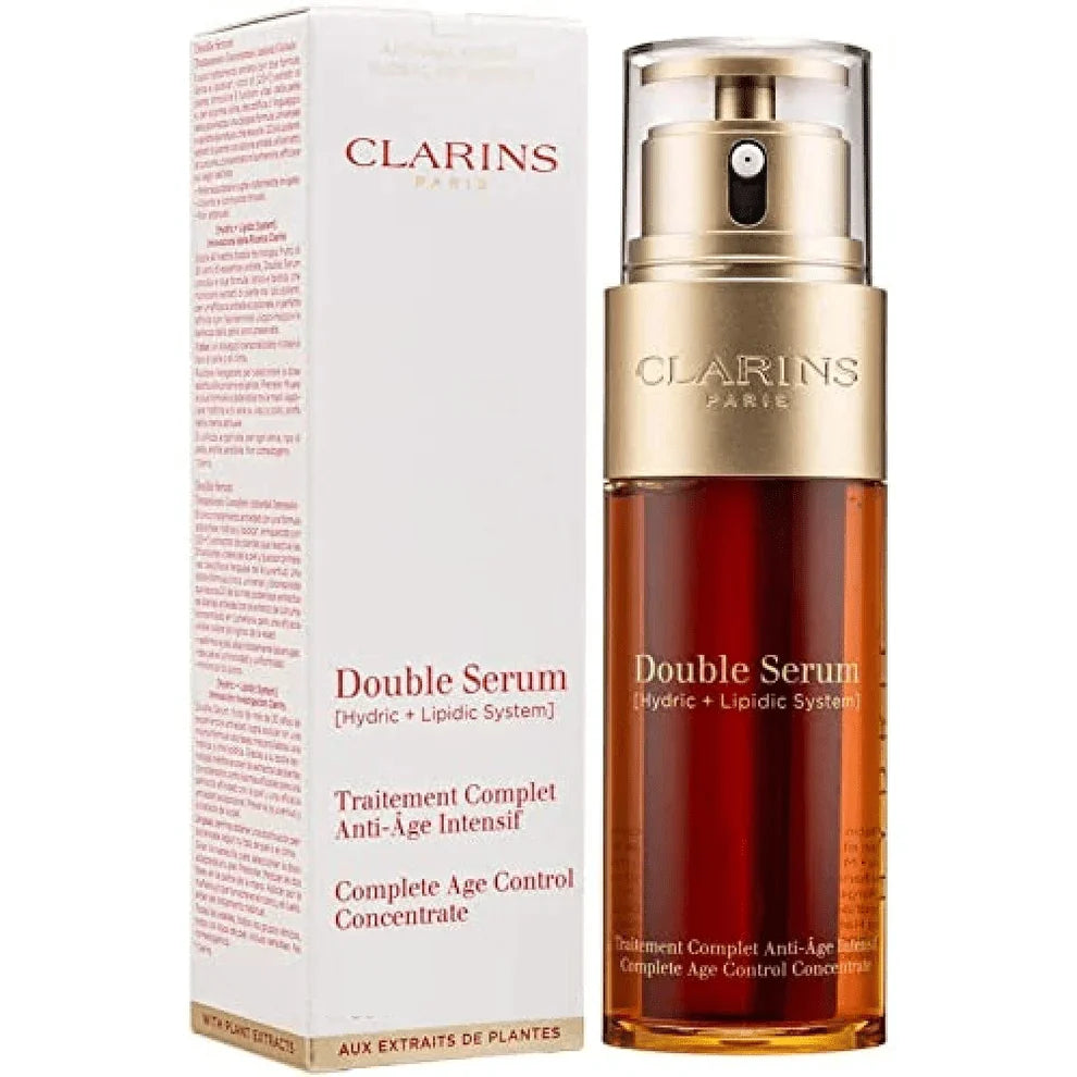 Clarins Paris Age-Defying Double Serum | Anti-Aging Face Serum for Firming, Hydration & Wrinkle Reduction | Youthful Glow Skincare