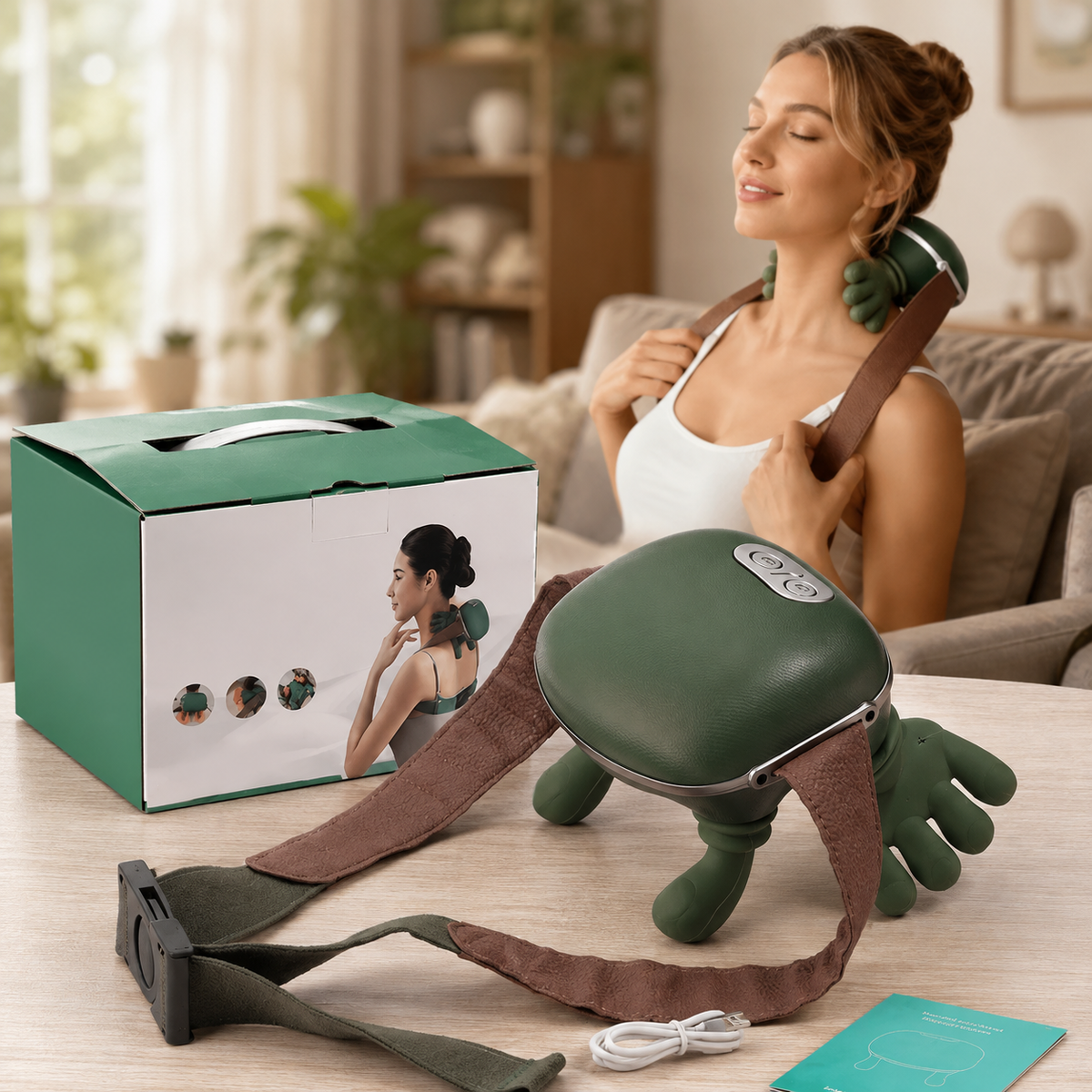 Shoulder & Neck Massager | Heated Shiatsu Deep Tissue Massage Pillow