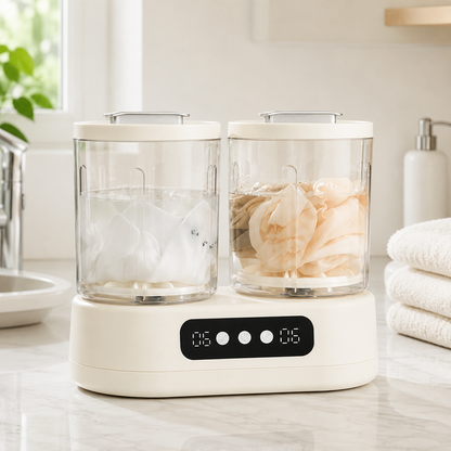 Double-Bucket Mini Washing Machine | Portable Twin Tub Washer & Spin Dryer for Home, Dorm & Travel