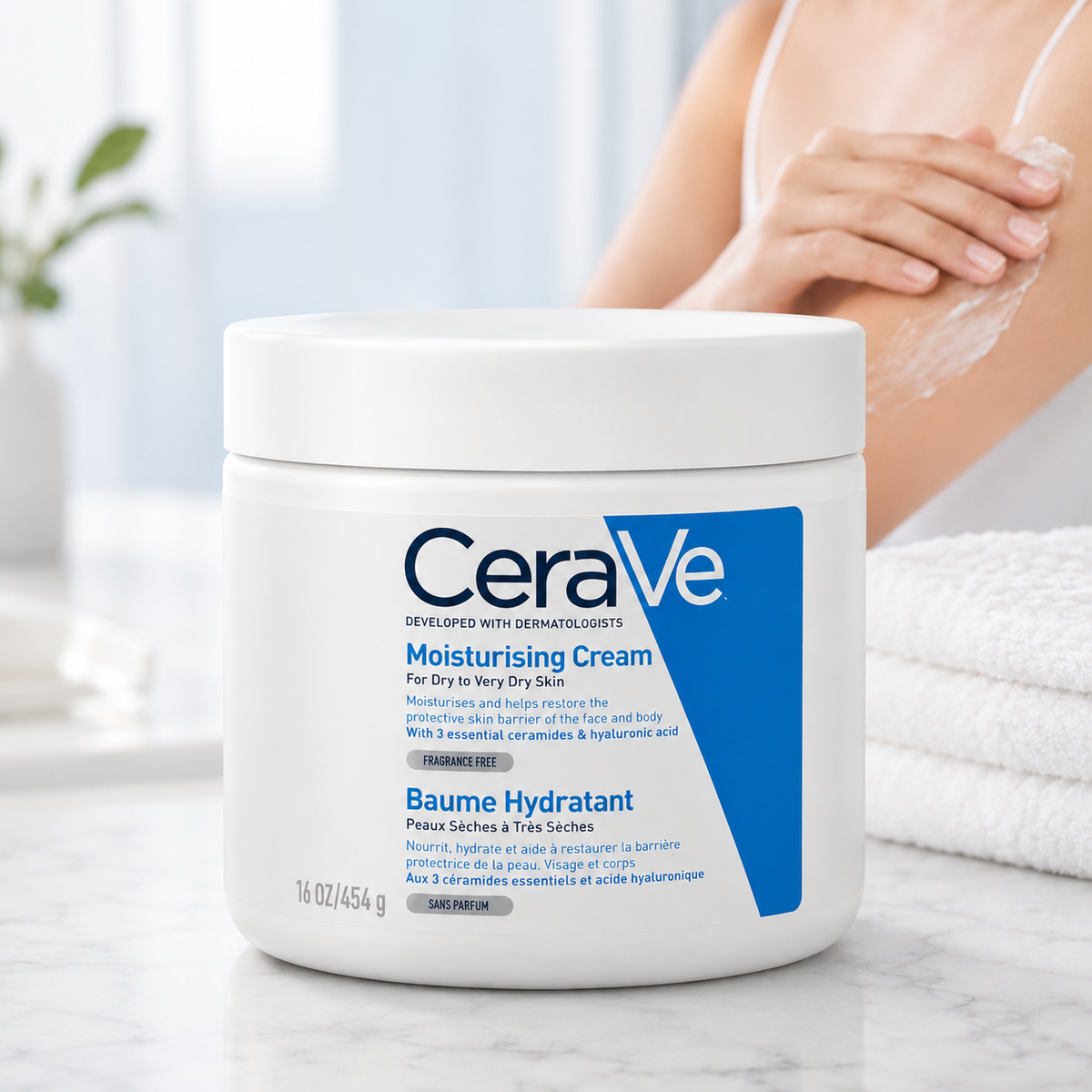 CeraVe Moisturizing Cream for Face & Body | Daily Hydrating Moisturizer with Ceramides & Hyaluronic Acid | Dry to Very Dry Skin