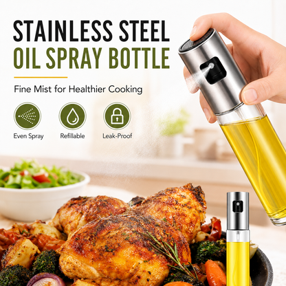 Oil Spray Bottle | Refillable Olive Oil Sprayer for Cooking, BBQ, Air Fryer & Salad