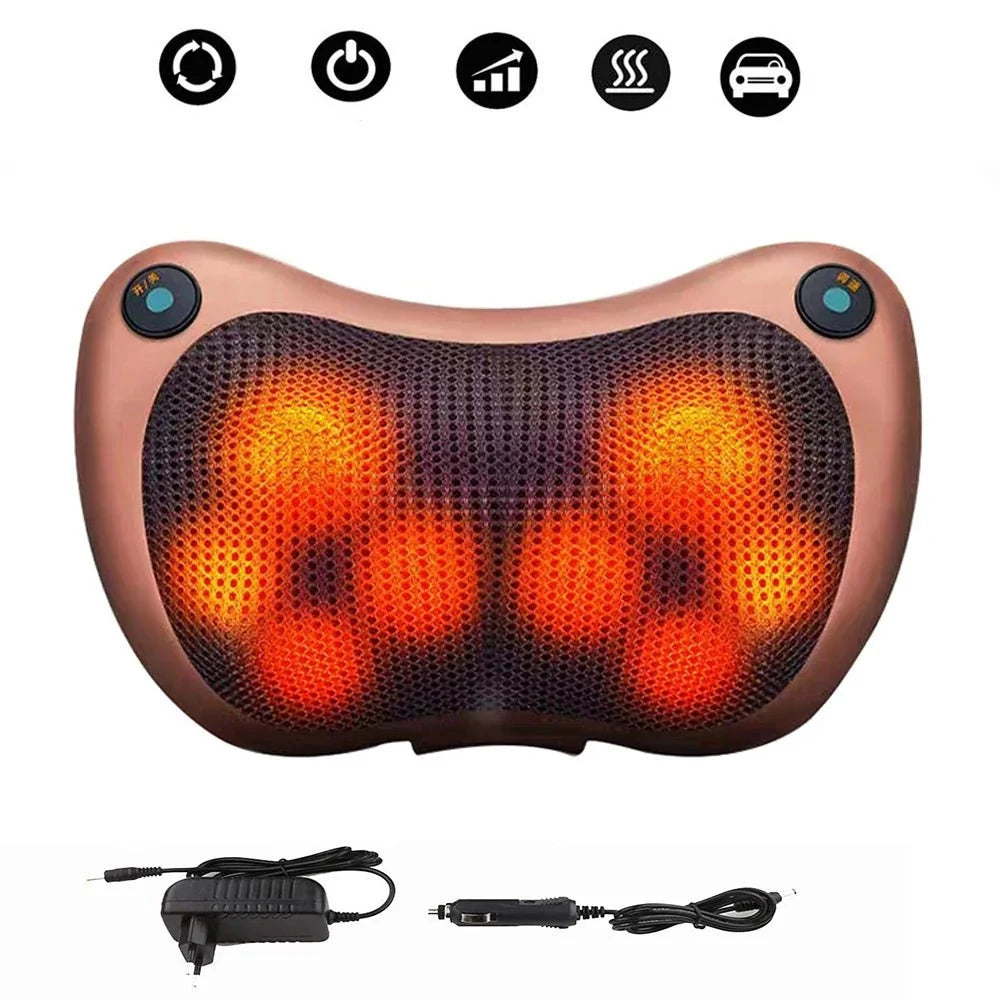Electric Neck and Body Massage Pillow | Heated Shiatsu Deep Tissue Massager for Neck, Shoulders, Back & Legs