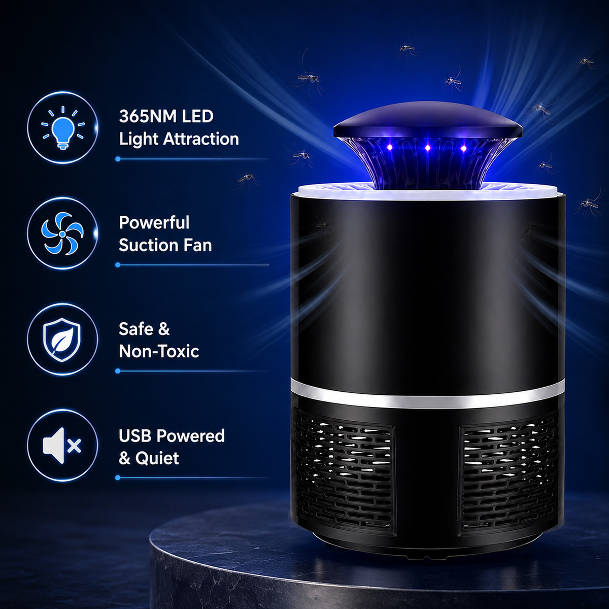 Electric Portable Insect Killer Lamp | USB Rechargeable Mosquito & Bug Zapper for Indoor & Outdoor Use