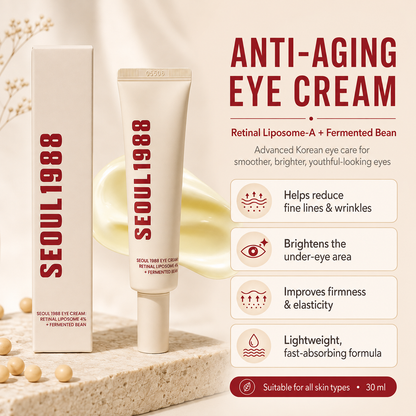 Seoul 1988 Eye Cream | Anti-Aging Korean Eye Cream for Dark Circles, Puffiness & Fine Lines | Hydrating Under Eye Treatment