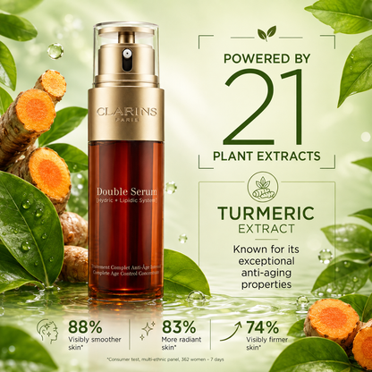 Clarins Paris Age-Defying Double Serum | Anti-Aging Face Serum for Firming, Hydration & Wrinkle Reduction | Youthful Glow Skincare