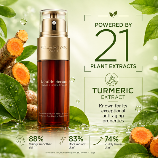 Clarins Paris Age-Defying Double Serum | Anti-Aging Face Serum for Firming, Hydration & Wrinkle Reduction | Youthful Glow Skincare