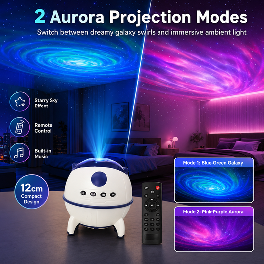 Galaxy Light Lamp | LED Star Projector Night Light with Aurora & Nebula Effects