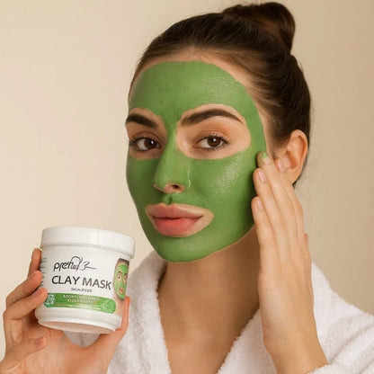 Green Clay Face Mask | Deep Cleansing Clay Mask with Green Clay Extract | Pore Minimizing & Oil Control Facial Mask for All Skin Types