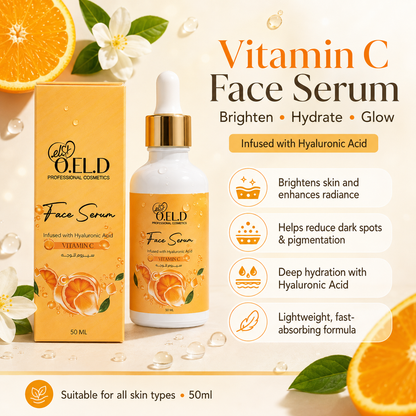 O.E.L.D Professional Cosmetics Vitamin C Face Serum | Brightening Anti-Aging Serum for Dark Spots, Uneven Skin Tone & Hydration