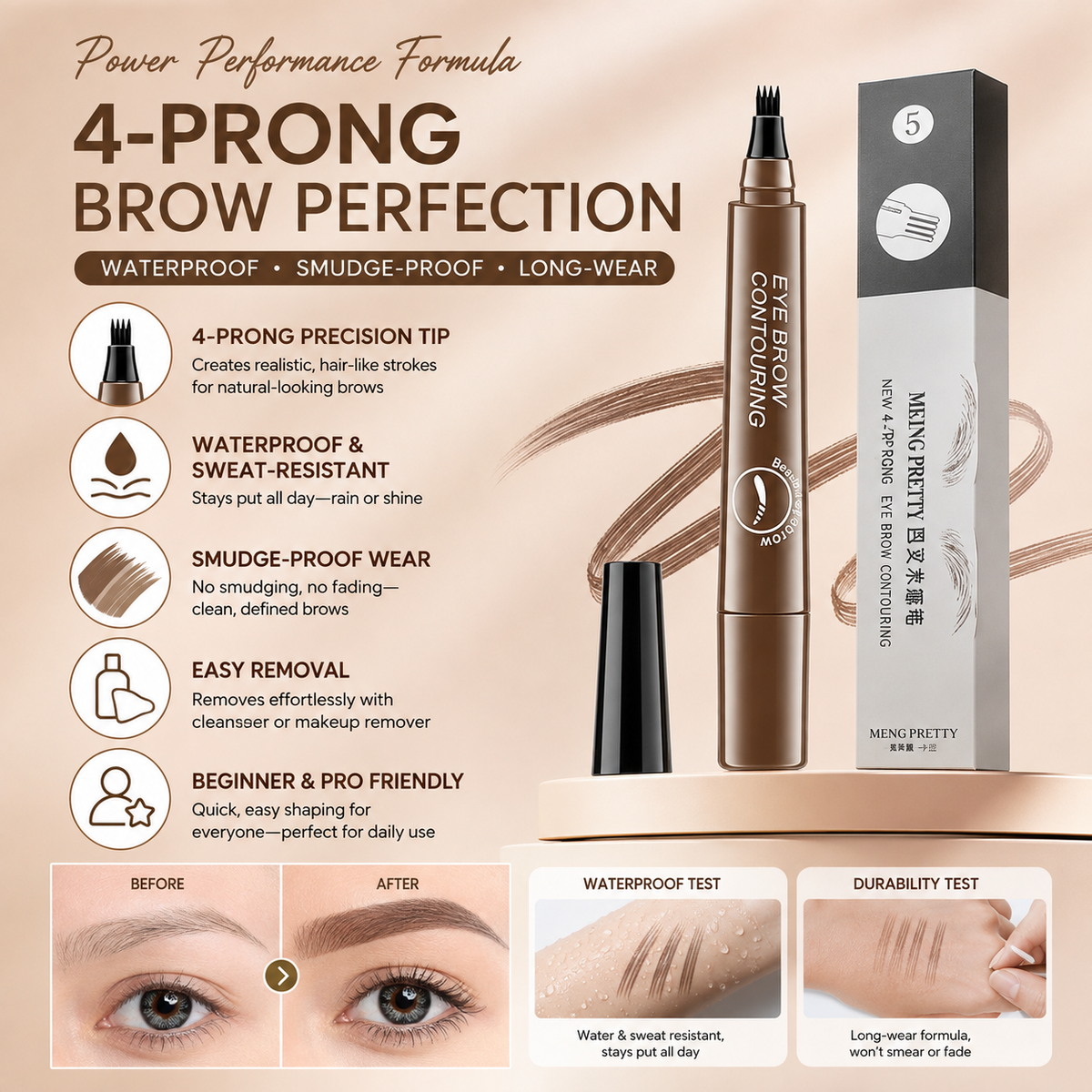 Micro Eyebrow Pencil | Ultra Fine Precision Brow Pencil for Natural-Looking, Waterproof & Long-Lasting Eyebrows