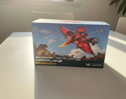 Pterosaur Warplane Flying Dino Drone | RC Dinosaur Aircraft with Gliding Flight & Rechargeable Remote Control Toy