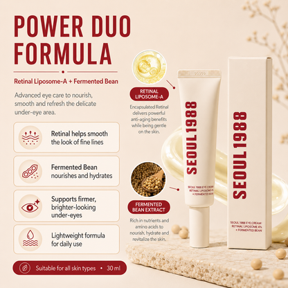 Seoul 1988 Eye Cream | Anti-Aging Korean Eye Cream for Dark Circles, Puffiness & Fine Lines | Hydrating Under Eye Treatment