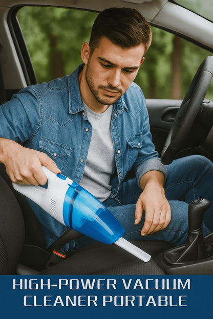 Portable Car Vacuum Cleaner | High Power Cordless Mini Handheld Vacuum for Car, Home & Office
