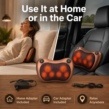 Electric Neck and Body Massage Pillow | Heated Shiatsu Deep Tissue Massager for Neck, Shoulders, Back & Legs