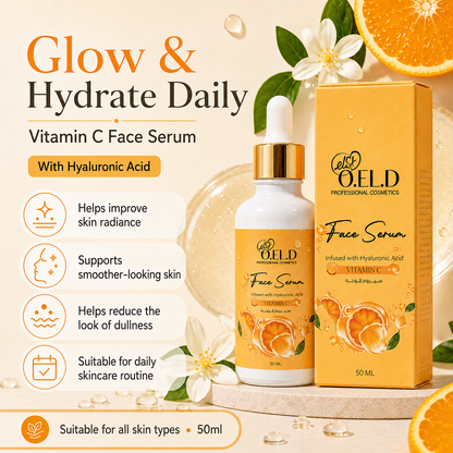O.E.L.D Professional Cosmetics Vitamin C Face Serum | Brightening Anti-Aging Serum for Dark Spots, Uneven Skin Tone & Hydration