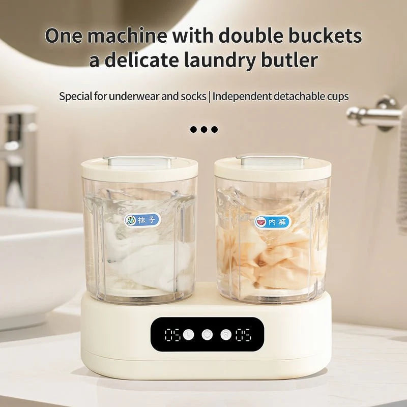 Double-Bucket Mini Washing Machine | Portable Twin Tub Washer & Spin Dryer for Home, Dorm & Travel