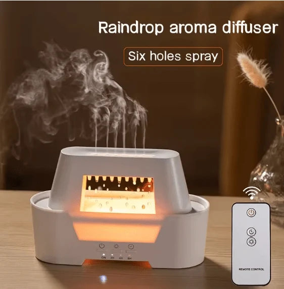 Raindrop Aroma Humidifier | LED Rain Cloud Essential Oil Diffuser & Cool Mist Air Humidifier