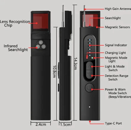 Hidden Camera Detector | RF Signal, GPS Tracker & Bug Detector for Privacy Protection