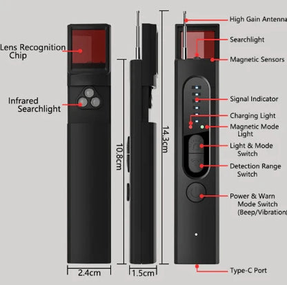 Hidden Camera Detector | RF Signal, GPS Tracker & Bug Detector for Privacy Protection