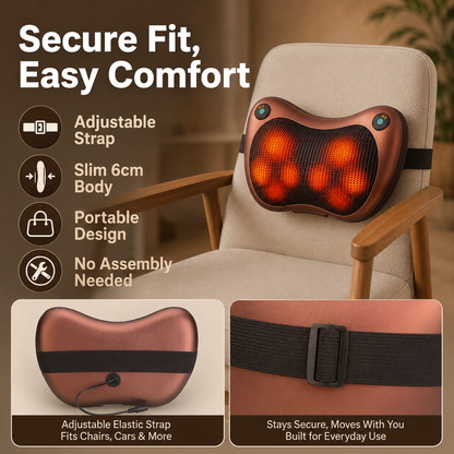 Electric Neck and Body Massage Pillow | Heated Shiatsu Deep Tissue Massager for Neck, Shoulders, Back & Legs