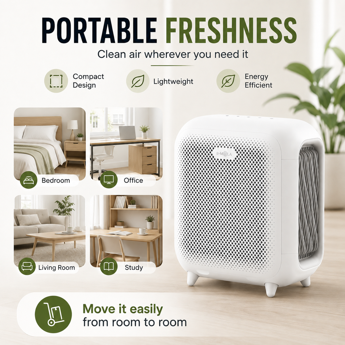 Air Purifier BM-50 | Portable  Air Cleaner for Home, Office & Bedroom