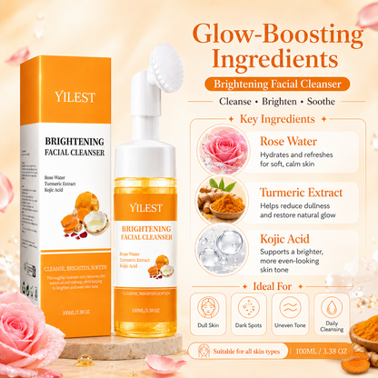 Turmeric Facial Cleanser | Brightening Face Wash for Dark Spots, Acne & Glowing Skin | Gentle Daily Cleanser for All Skin Types