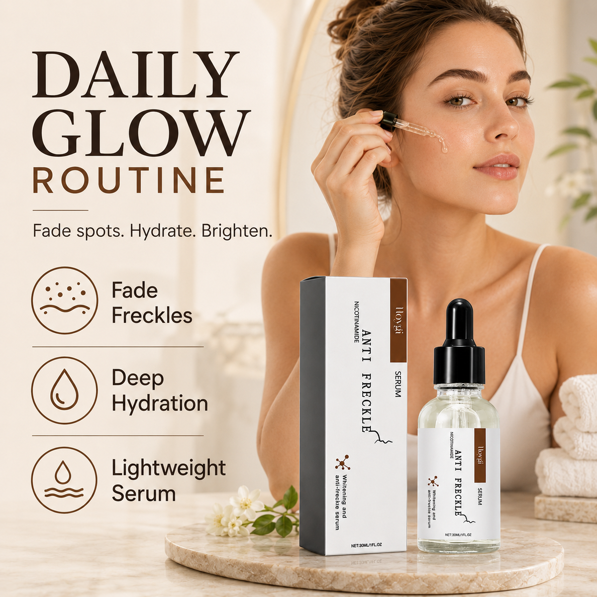 Anti Freckle Serum for Dark Spots & Pigmentation – Brightening Niacinamide Face Serum 30ml