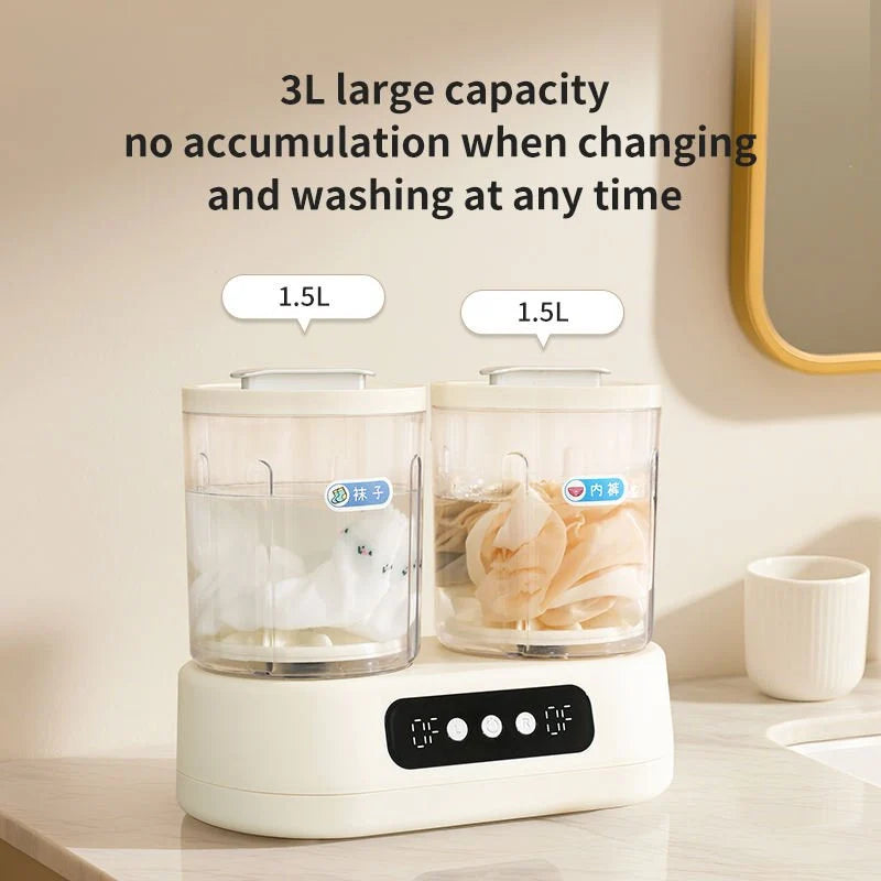 Double-Bucket Mini Washing Machine | Portable Twin Tub Washer & Spin Dryer for Home, Dorm & Travel