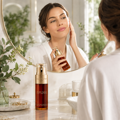 Clarins Paris Age-Defying Double Serum | Anti-Aging Face Serum for Firming, Hydration & Wrinkle Reduction | Youthful Glow Skincare