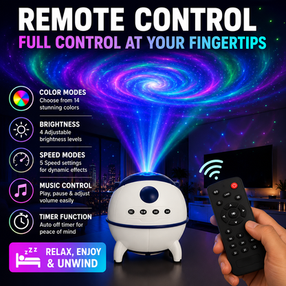 Galaxy Light Lamp | LED Star Projector Night Light with Aurora & Nebula Effects