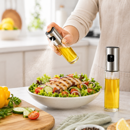 Oil Spray Bottle | Refillable Olive Oil Sprayer for Cooking, BBQ, Air Fryer & Salad