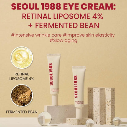 Seoul 1988 Eye Cream | Anti-Aging Korean Eye Cream for Dark Circles, Puffiness & Fine Lines | Hydrating Under Eye Treatment