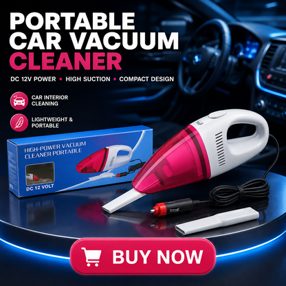 Portable Car Vacuum Cleaner | High Power Cordless Mini Handheld Vacuum for Car, Home & Office