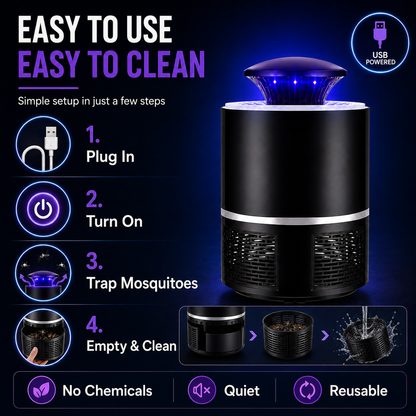 Electric Portable Insect Killer Lamp | USB Rechargeable Mosquito & Bug Zapper for Indoor & Outdoor Use