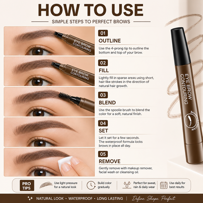 Micro Eyebrow Pencil | Ultra Fine Precision Brow Pencil for Natural-Looking, Waterproof & Long-Lasting Eyebrows