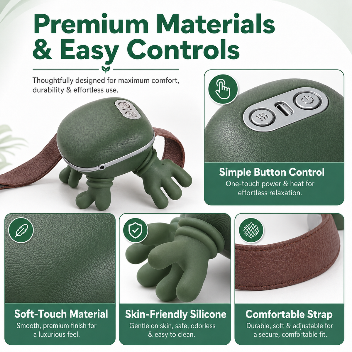 Shoulder & Neck Massager | Heated Shiatsu Deep Tissue Massage Pillow