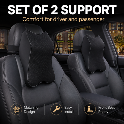 Ergonomic Memory Foam Car Neck Pillow – Breathable Adjustable Headrest Cushion for Cervical Support, Neck Pain Relief & Driving Comfort