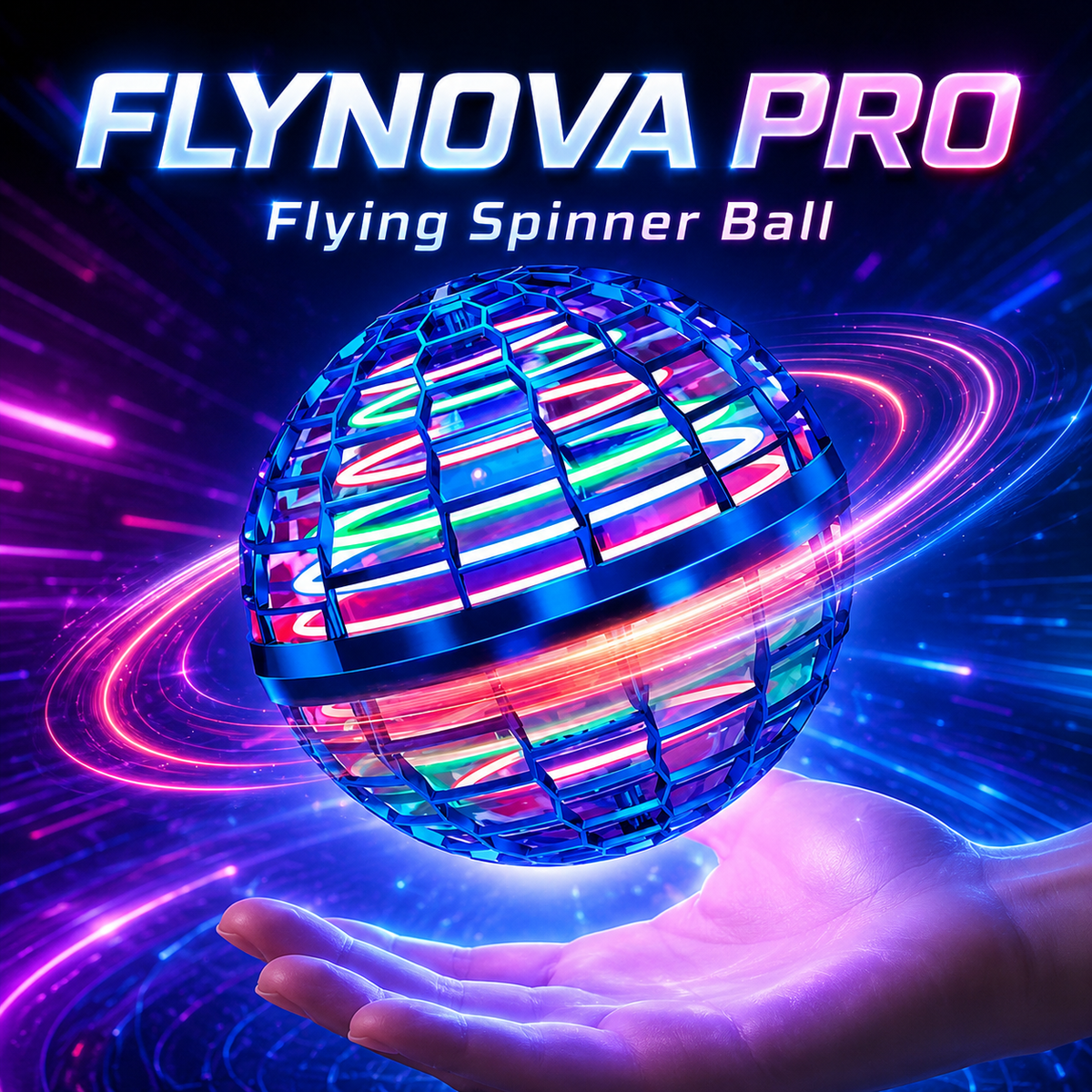 Flynova Pro Flying Spinner Ball – Rechargeable LED Hand-Controlled Boomerang Toy for Kids & Adults