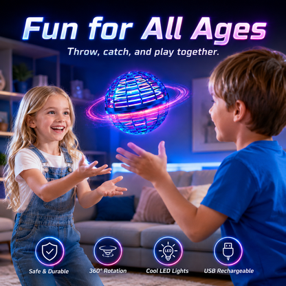 Flynova Pro Flying Spinner Ball – Rechargeable LED Hand-Controlled Boomerang Toy for Kids & Adults