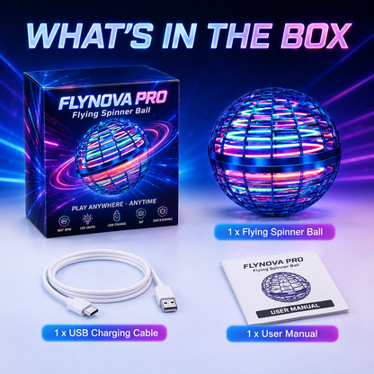 Flynova Pro Flying Spinner Ball – Rechargeable LED Hand-Controlled Boomerang Toy for Kids & Adults