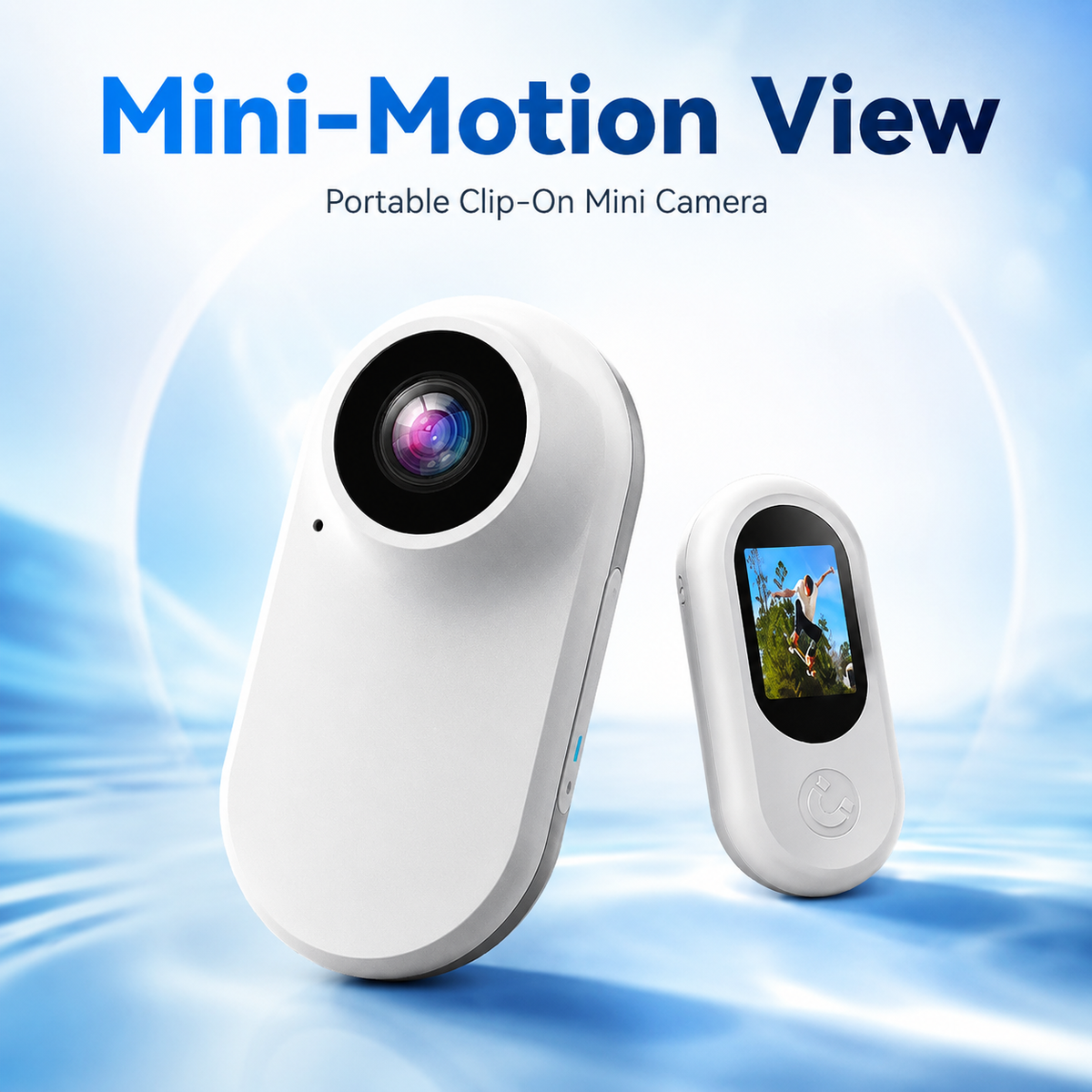 Mini-Motion View Portable Clip-On Camera – 1080P HD Rechargeable Mini Action Camera with 120° Wide Angle