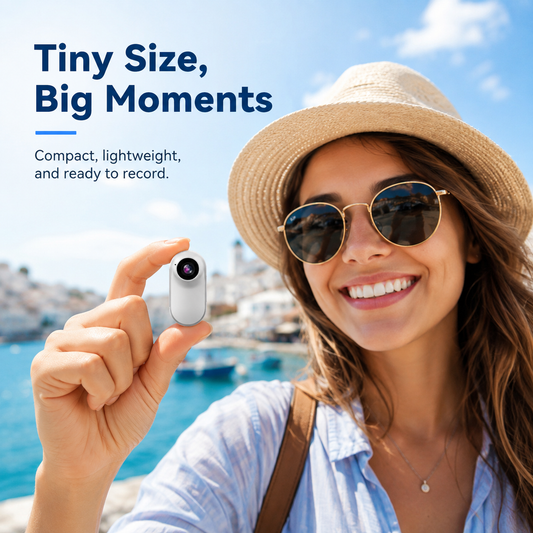 Mini-Motion View Portable Clip-On Camera – 1080P HD Rechargeable Mini Action Camera with 120° Wide Angle