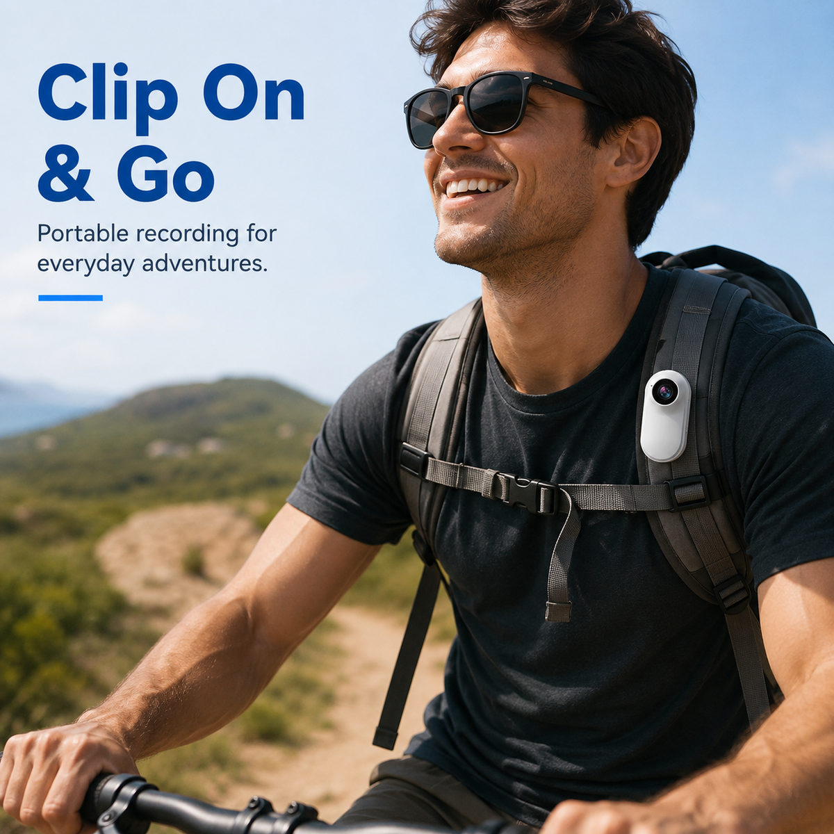Mini-Motion View Portable Clip-On Camera – 1080P HD Rechargeable Mini Action Camera with 120° Wide Angle