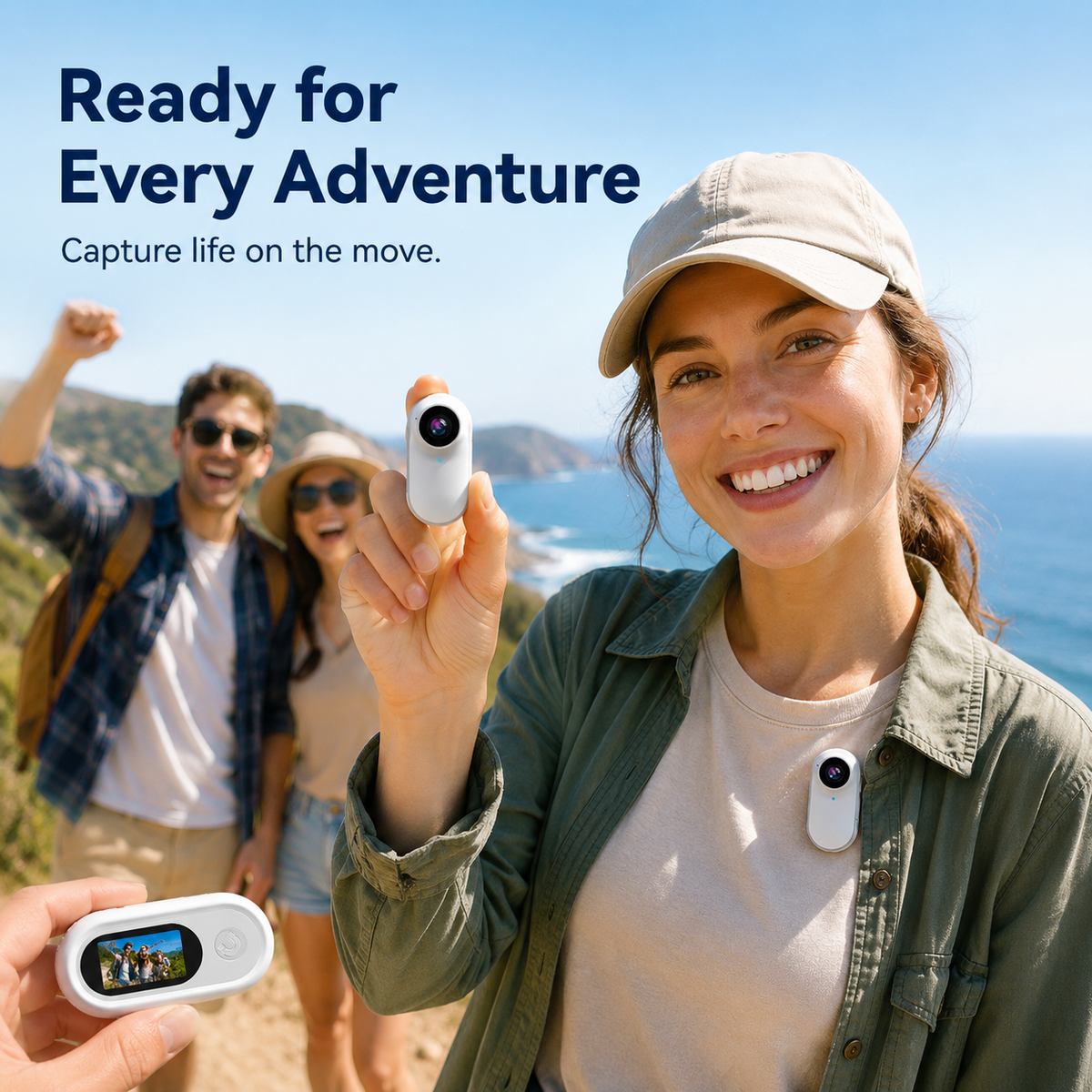 Mini-Motion View Portable Clip-On Camera – 1080P HD Rechargeable Mini Action Camera with 120° Wide Angle
