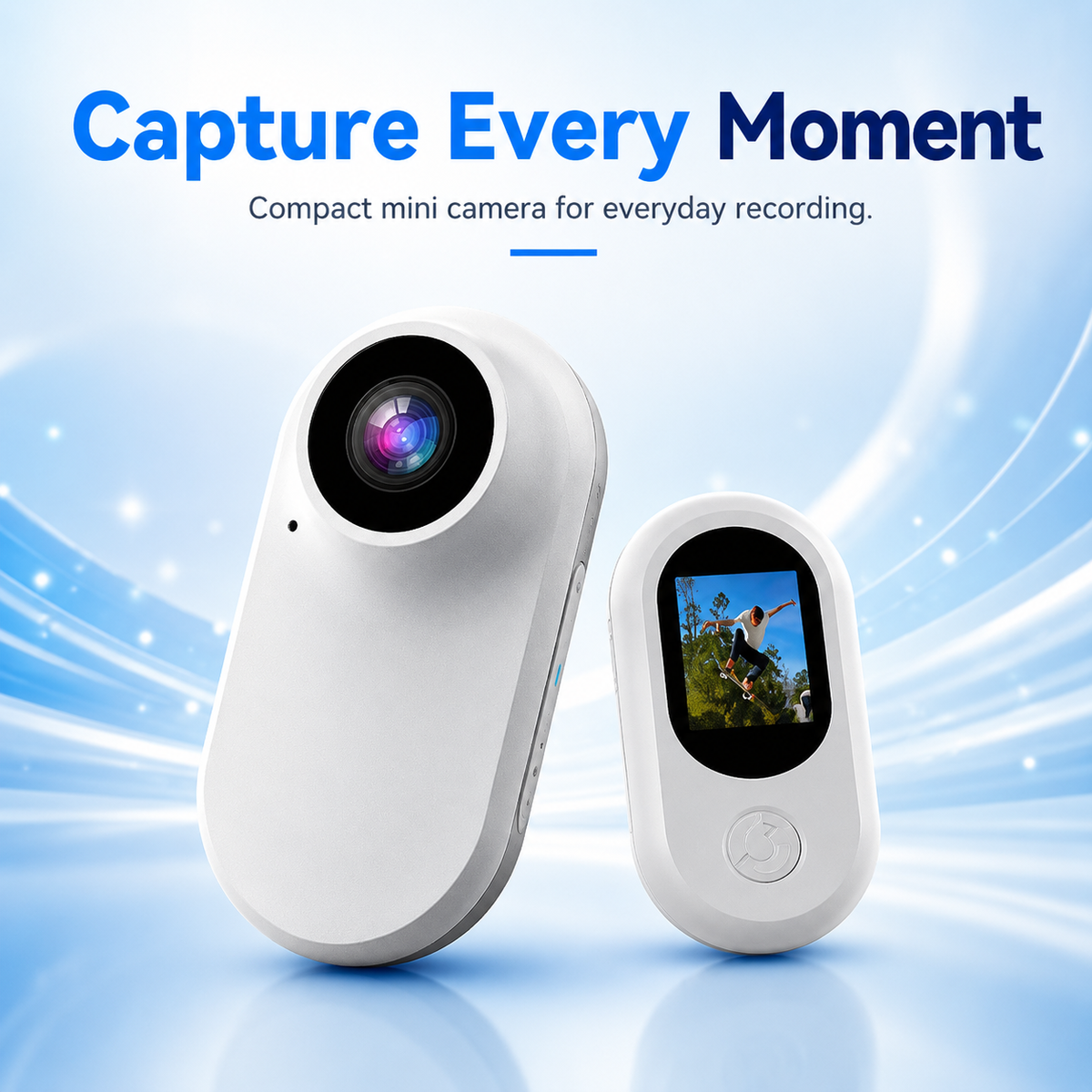 Mini-Motion View Portable Clip-On Camera – 1080P HD Rechargeable Mini Action Camera with 120° Wide Angle